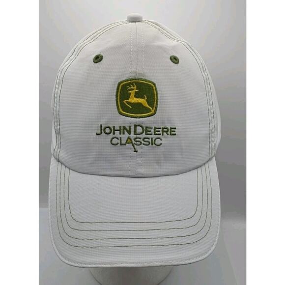 John Deere Classic Imperial Golf Hat White Strapback Dad Cap PGA Hook & Loop - Picture 1 of 9